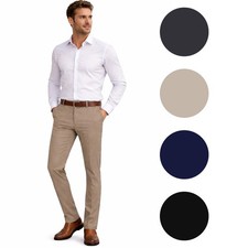 Men  s 2-Pack Slim Fit Stretch Dress Pants New Sizes- 30  40 Free Shipping