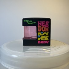 Pink NeeDoh Nice Ice Baby Small Cube Fidget Squish Toy Nee Doh Mini Squeeze