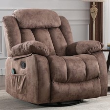 CANMOV Massage Swivel Rocker Recliner with Heat and Vibration, Manual Recliner
