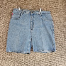 Vintage Bugle Boy Jean Shorts Mens Sz 38in Waist Straight Leg Pockets Denim Blue