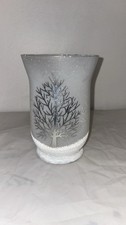 Frosted Glass Hurricane Candle Holder New With Tags LARGE SIZE