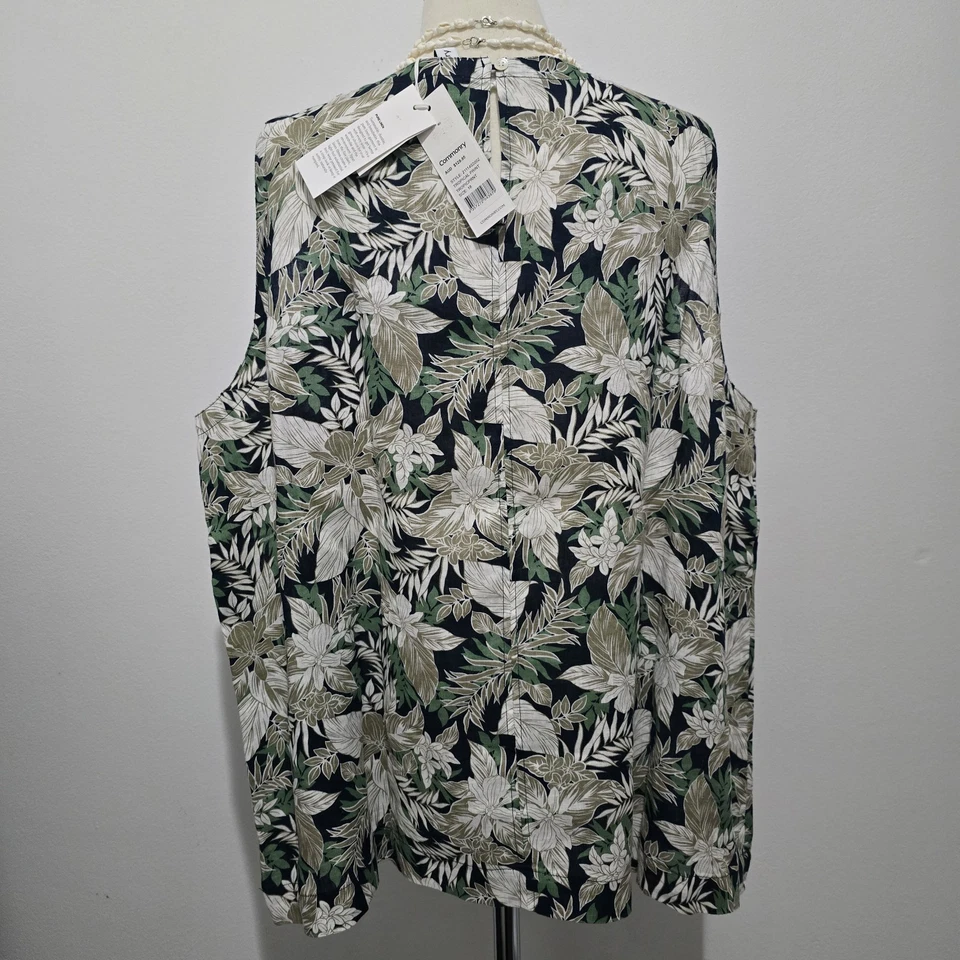 Commonry льняной Майка тропический принт размер AU 18 - Изображение 3 из 4