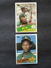 1985 Topps Baseball Cards (2) #115 & 706 RICKEY HENDERSON-Oakland A's