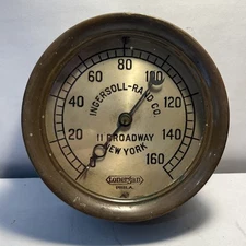 INGERSOLL-RAND CO 11 BROADWAY NEW YORK LONERGAN PRESSURE GAUGE BRASS INDUSTRIAL