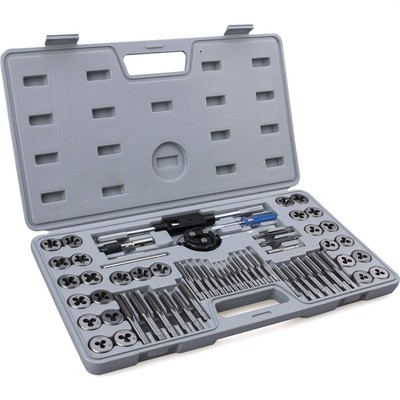 60-Pc Master Tap and Die Set - Include SAE Inch Size #4 to 1/2  and Metric Si...