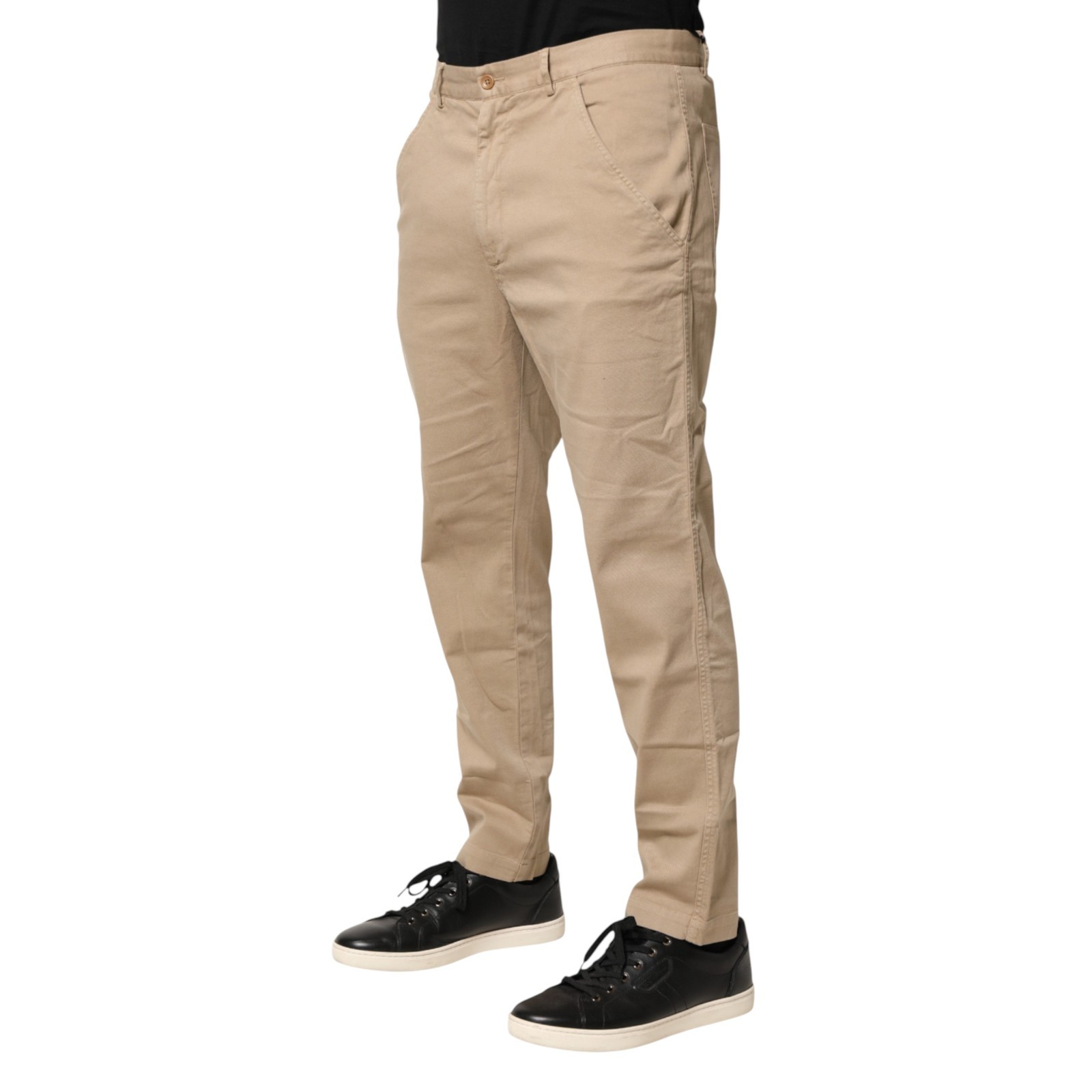 DANIELE ALESSANDRINI Pants Beige Cotton Skinny Chino Trouser IT48/W34/M 430usd image 2