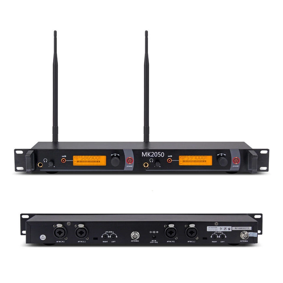 Wireless In Ear Monitor System 4 Receivers Pro Audio UHF 2 channel Stage Studio - Image 3 of 4