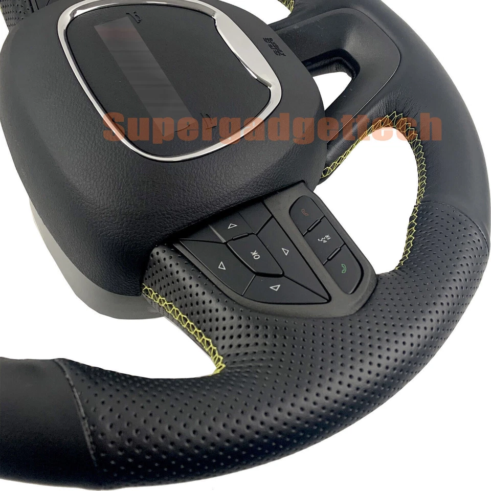 Cubierta envolvente de cuero negro y agujero para volante para Dodge Durango 14-23 Foto 4 de 4