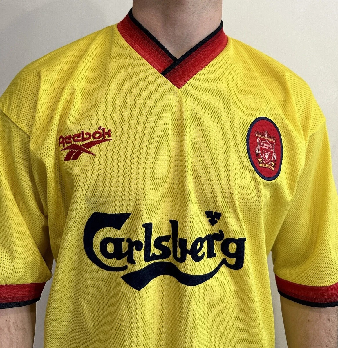 VINTAGE 1990s FC LIVERPOOL 1997 1998 1999 AWAY JERSEY SHIRT SOCCER