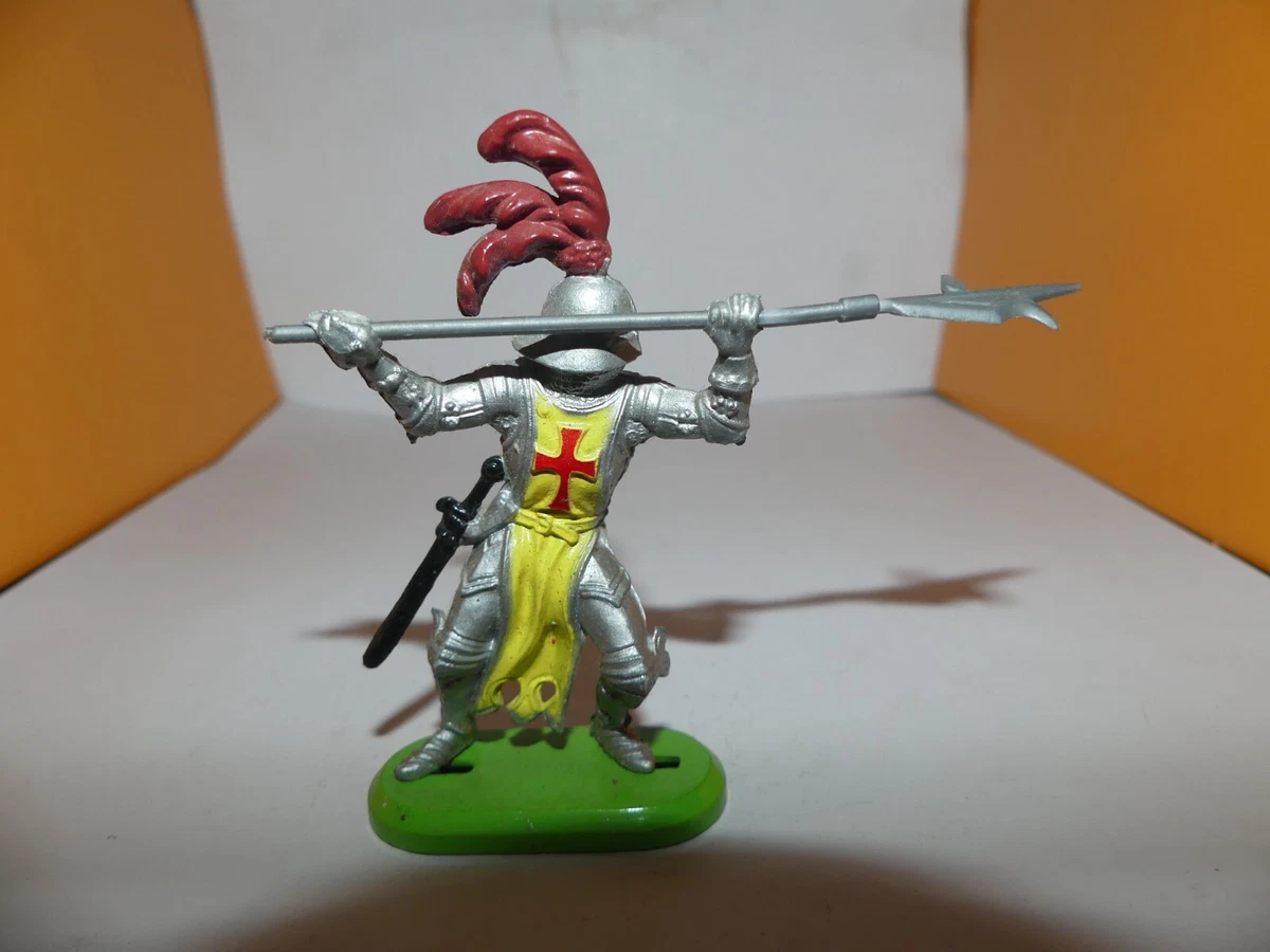 FIGURINE BRITAINS MOYEN AGE TENUE ET TOUPET AIGLE BLANC HACHE ET