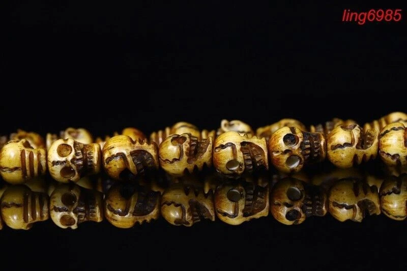 Tíbet Budismo Templo Tallado Diablo Cabeza Esqueleto Exorcismo Talismán Collar Foto 4 de 4