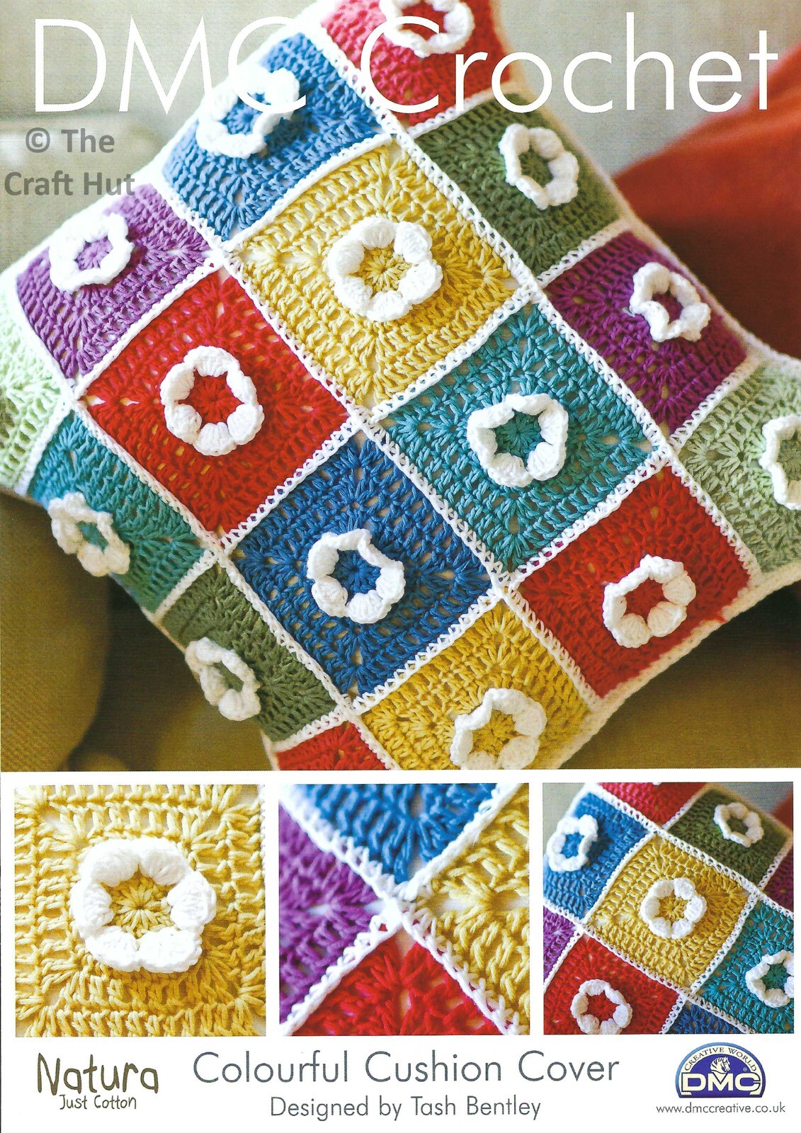 Crochet PATTERN ONLY DMC Home Colourful Cushion Cover 14893L/2 New