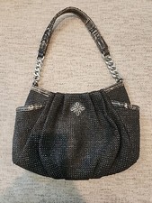 Simply Vera Wang Black Hobo Shoulder Bag Purse Sporty Casual Pockets Medium 