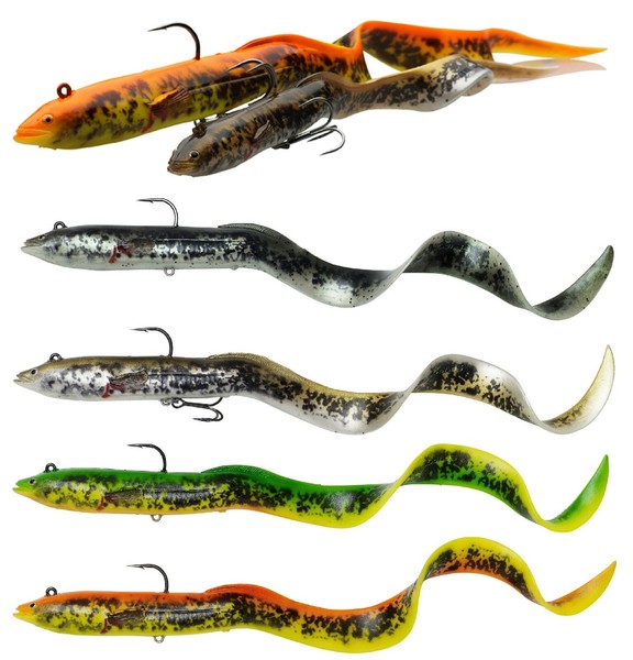 Savage Gear 4D Anguila Real PHP 20 cm / 30 cm Listo para Pescar Goma Anguila Lucio Swimbait