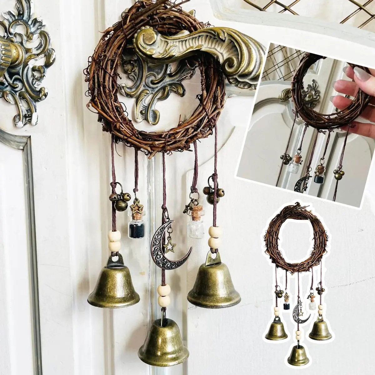 Witch Wind Chime Door Hanger Hanging Witch Bells Magickal
