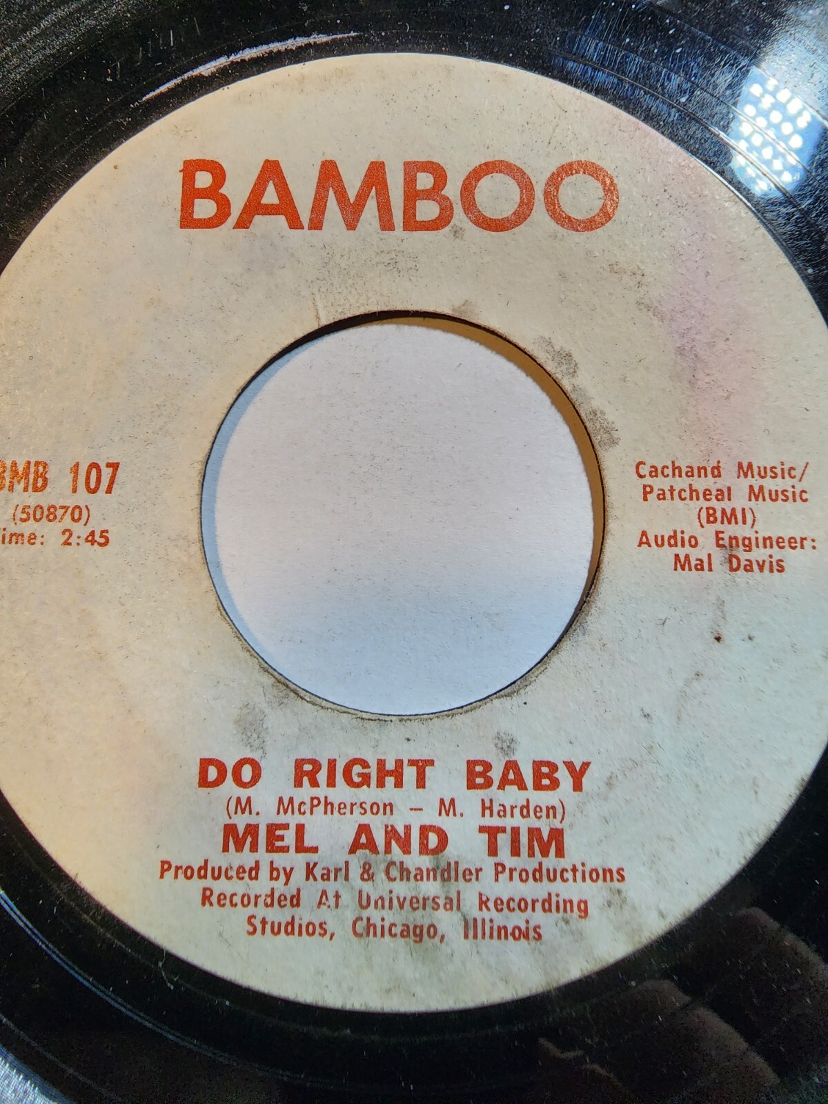 Mel and Tim - Backfield In Motion / Do Right Baby - Bamboo GOOD+ F230 ...