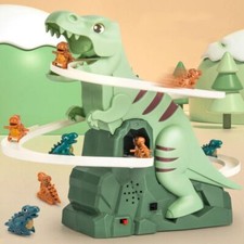 Cute Climbing Stairs Toy Tyrannosaurus Rail Car Electric Slide Roller Coaster