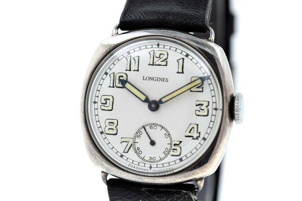 LONGINES Vintage Uhr von 1926 in 925 Sterling Silber Papiere Cal 12.92 (SO1184