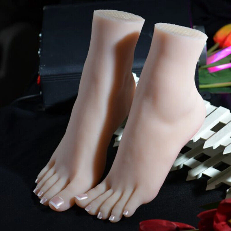Maniquíes pies de silicona con hueso modelo dedos flexibles pie femenino stock en EE. UU. Foto 3 de 4