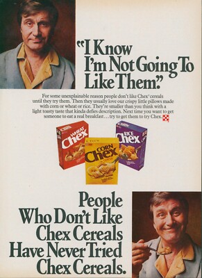 1978 Chex Cereal Wheat Corn Rice Try Them Like Them Pillows Ad GH4