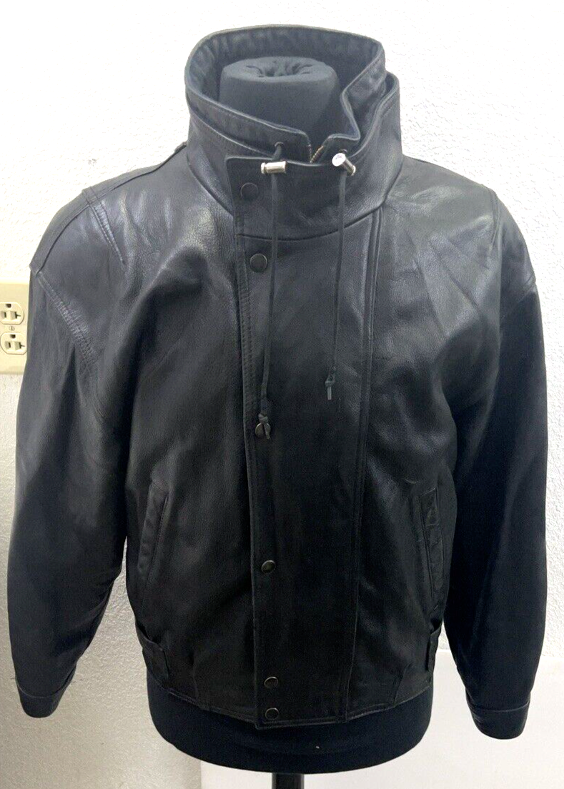 Vintage Rare Body Equip Men's Genuine Leather Motorcycle Jacket Size: L