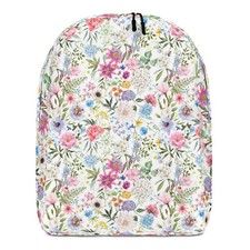 Minimalist Backpack Beautiful Floral Pattern
