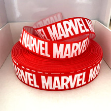 YARD MARVEL LOGO SUPERHERO AVENGERS GROSGRAIN RIBBON CHARACTER CRAFT CAKE BOW