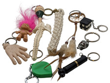 10-Assorted Novelty Key Chains w Clasps-Used-Assorted Shapes And Sizes-Free Ship
