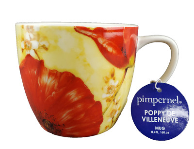 NWT~Pimpernel by Portmeirion~POPPY DE VILLENEUVE 16 fl oz Mug
