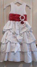 White Satin Flower girl dresses design by Sweet Beginnings Size 6, Floor length