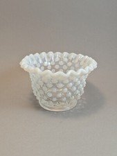 Fenton White Opalescent Glass Hobnail Mayonaise Bowl
