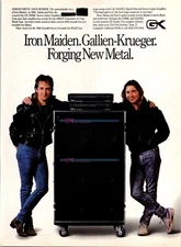 VINTAGE 1988 GALLIEN KRUEGER GUITAR AMPS IRON MAIDEN PRINT AD