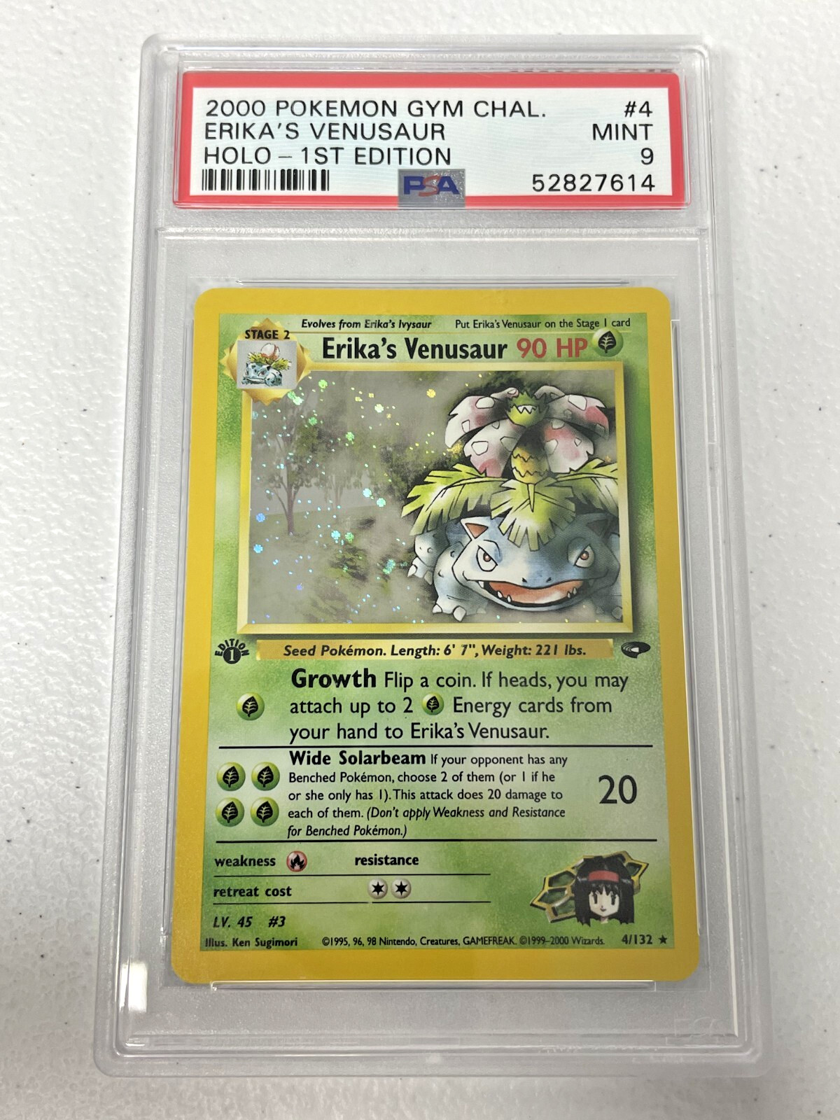 PSA 9 Erika's Venusaur 4/132 Gym Challenge Holo 1st Edition Holo