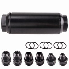 Universal Racing In-line Fuel Filter With An 6 8 10 Fittings Adapter 40 Micron