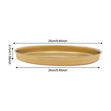 6Pcs Round Serving Trays, Stainless Steel Table Tray, Gold Decorative Tray