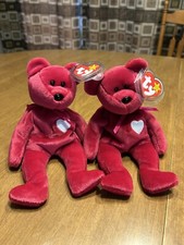Ty Beanie Baby Set of 2 Valentina 1998 Valentine's Day Bears