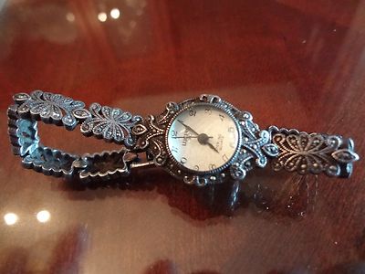 Antique 925 watch VINTAGE STERLING SILVER WATCH-925--VERY BEAUTIFUL AND VERY  main image 4