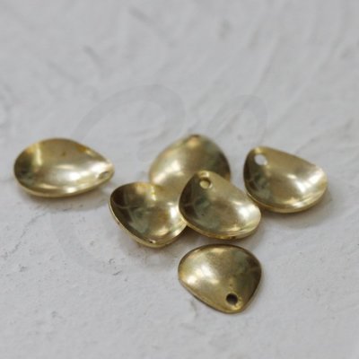 60 Pieces Raw Brass Curved Teardrop Charm - 12x9mm (CW-4077C-N-383)