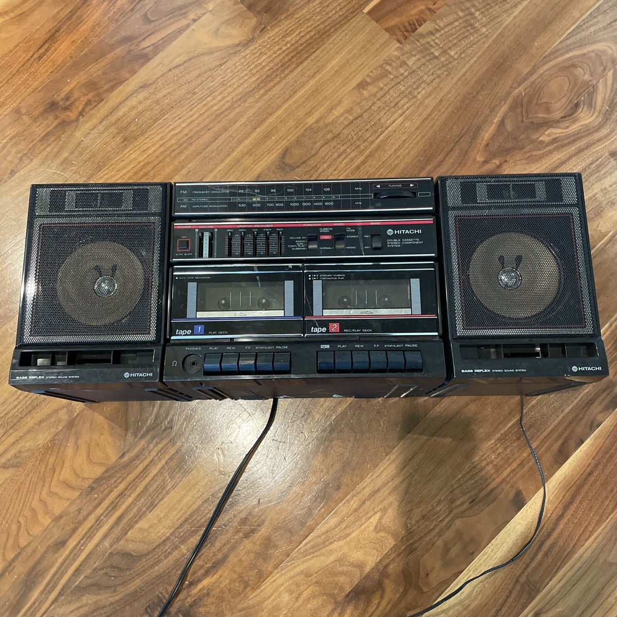 Hitachi Double Cassette Stereo Component System With Hitachi Double Cassette Stereo Component System With