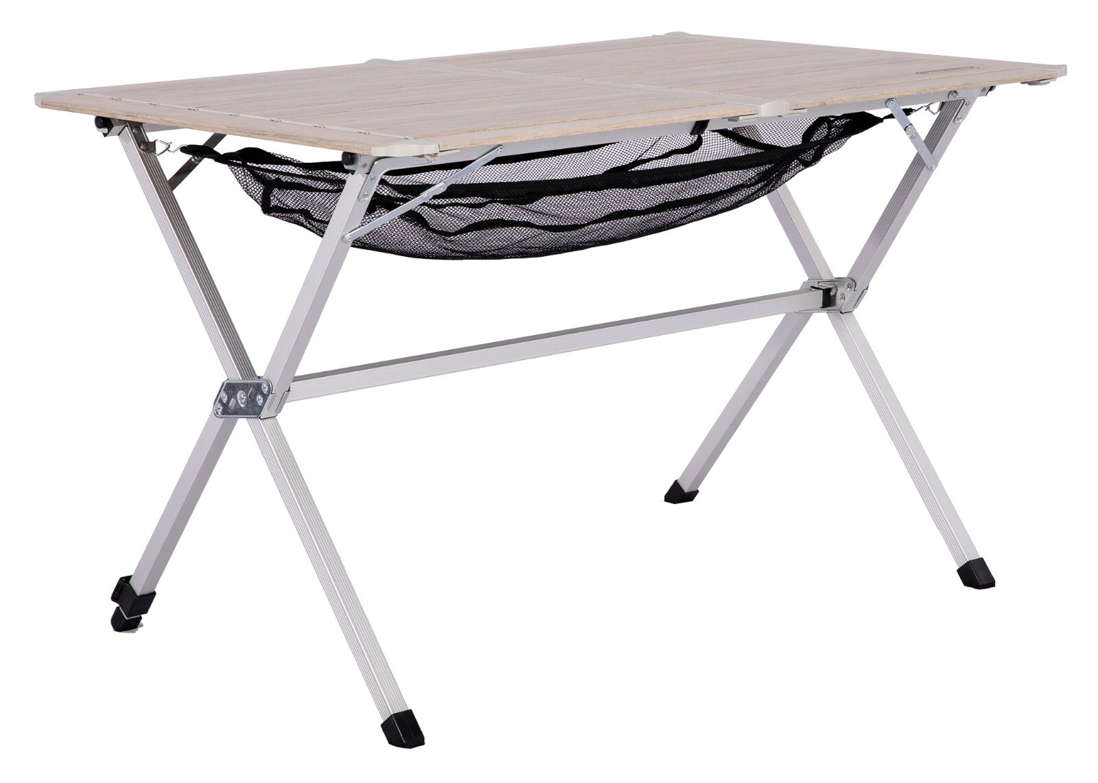 Quest Lightweight Neagh Camping Table Slatted Adjustable Wood Effect with Bag