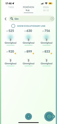 Pokémon GO Gimmighoul Münzbeutel Weihrauch, 4 kaufen und einen gratis erhalten, 5. Tag Goldener Köder