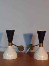 Coppia di applique stile anni 50 Stilnovo diabolo italiano metà secolo