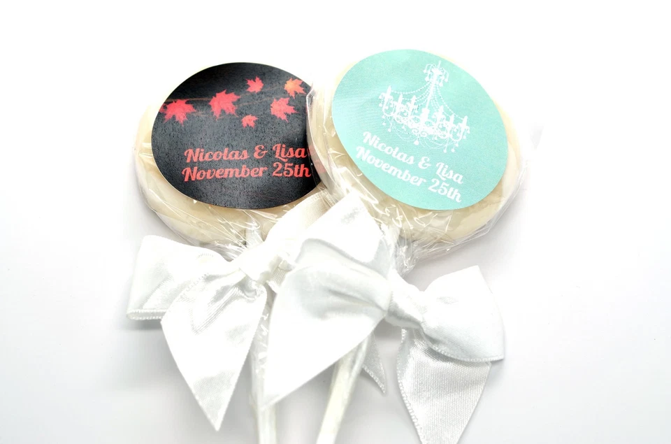 Corazón de Encaje - Etiquetas Adhesivas Redondas Personalizadas para Ducha Novia/Boda 20 Colores Foto 4 de 4