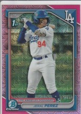 JERAL PEREZ 2024 BOWMAN CHROME PINK MOJO /199 LOS ANGELES DODGERS OHTANI BETTS