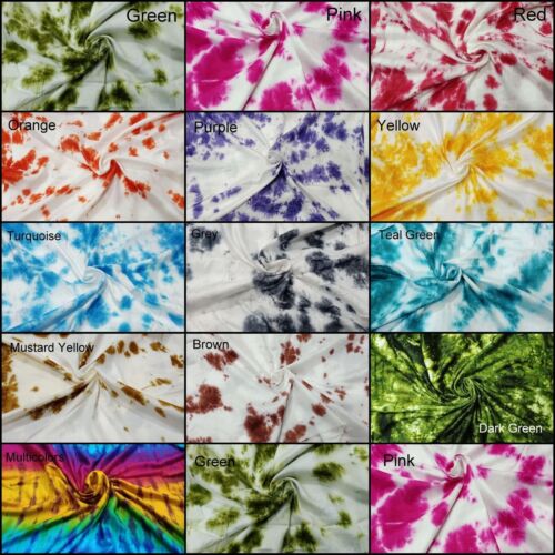 All Colors India Tie Dye Printed Fabric, By the yards Quality FABRIC Dressmaking - Picture 1 of 39