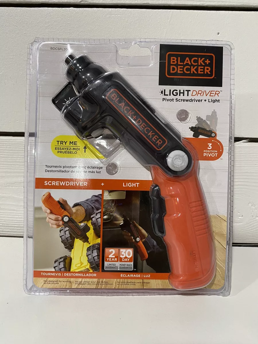 Black & Decker Pivot Screwdriver + Light, Light Driver