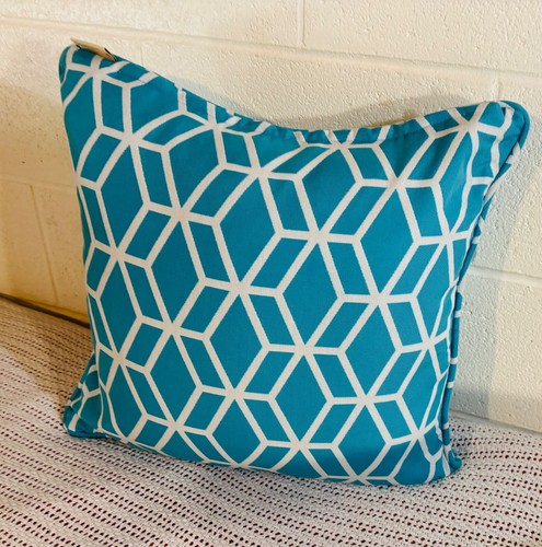 Cushion Source Blue Geometric Cotton 2 Throw Pillows - Picture 2 of 14