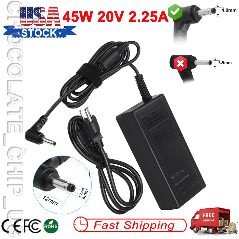 Cargador de CA de 65 W 45 W para Lenovo Ideapad Slim 1 1-14AST-05 1-14IGL05  1-14ADA05 1-11AST-05 1-11IGL05 1-11ADA05 Cable adaptador de fuente de