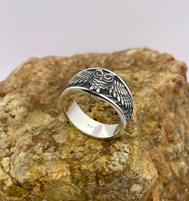 Norse Viking Owl Style Ring Scandinavian Norse Jewelry sterling 
