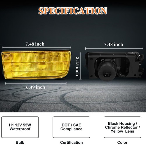 Fog lights For BMW E36 M3 3 Series 1992-1999 Selected Models Yellow Lens 1 Pair - Picture 3 of 8